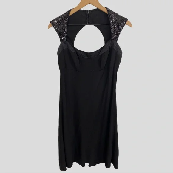 badgley mischka black lace dress Elegant Gothic Black Lace Mini Dress with Flared Sleeves main image 0